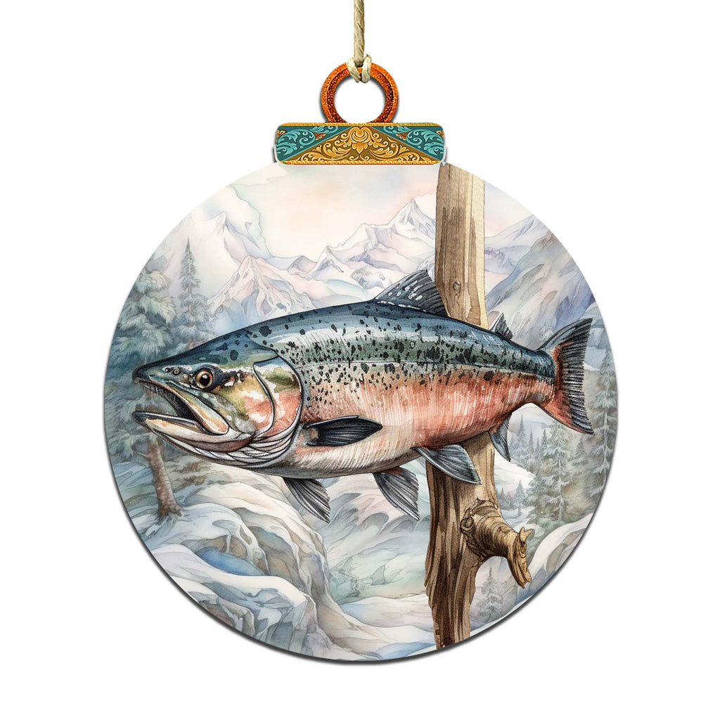 Alaskan Sockeye Wooden Ornaments by G.Debrekht - Wildlife Holiday Décor - 870046