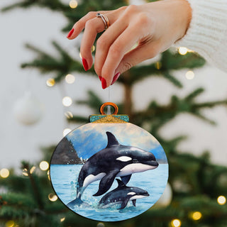 Orca's Family Wooden Ornaments by G.Debrekht - Wildlife Holiday Décor - 870052