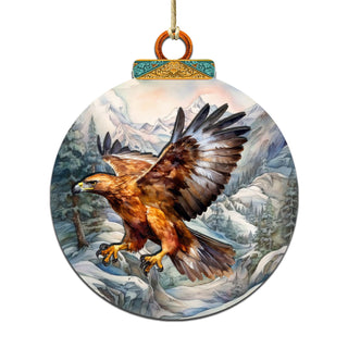 Flying Golden Eagle Wooden Ornaments by G.Debrekht - Wildlife Holiday Décor - 870060