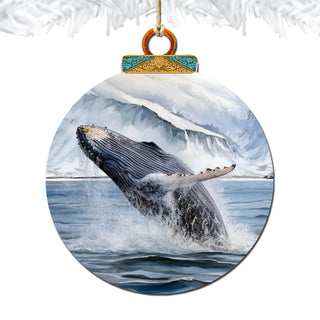 Alaskan Humpback Whale Harmony Wooden Ornaments by G.Debrekht - Wildlife Holiday Décor - 870079