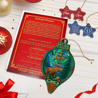 Alaska Bear Totem Wooden Christmas Ornament – Ketchikan Juneau Skagway Anchorage Souvenir by G. DeBrekht – 8701070