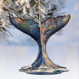Humpback Whale Tail Wooden Ornaments by G.Debrekht - Wildlife Holiday Décor - 8710104-1