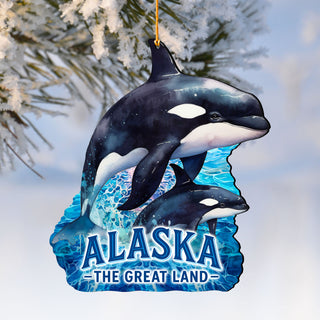 Alaska Orca Wooden Ornament – “The Great Land” Keepsake Decor by G. DeBrekht - Wildlife Holiday Décor - 8710133