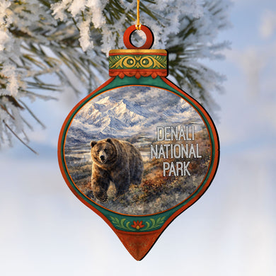 Denali National Park Bear Keepsake Wooden Ornament – Alaska Wildlife Décor by G. DeBrekht - Wildlife Holiday Décor - 8710147