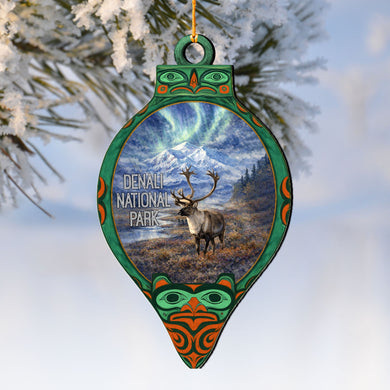Denali National Park Caribou Keepsake Wooden Ornament – Alaska Wildlife Décor by G. DeBrekht - Wildlife Holiday Décor - 8710148