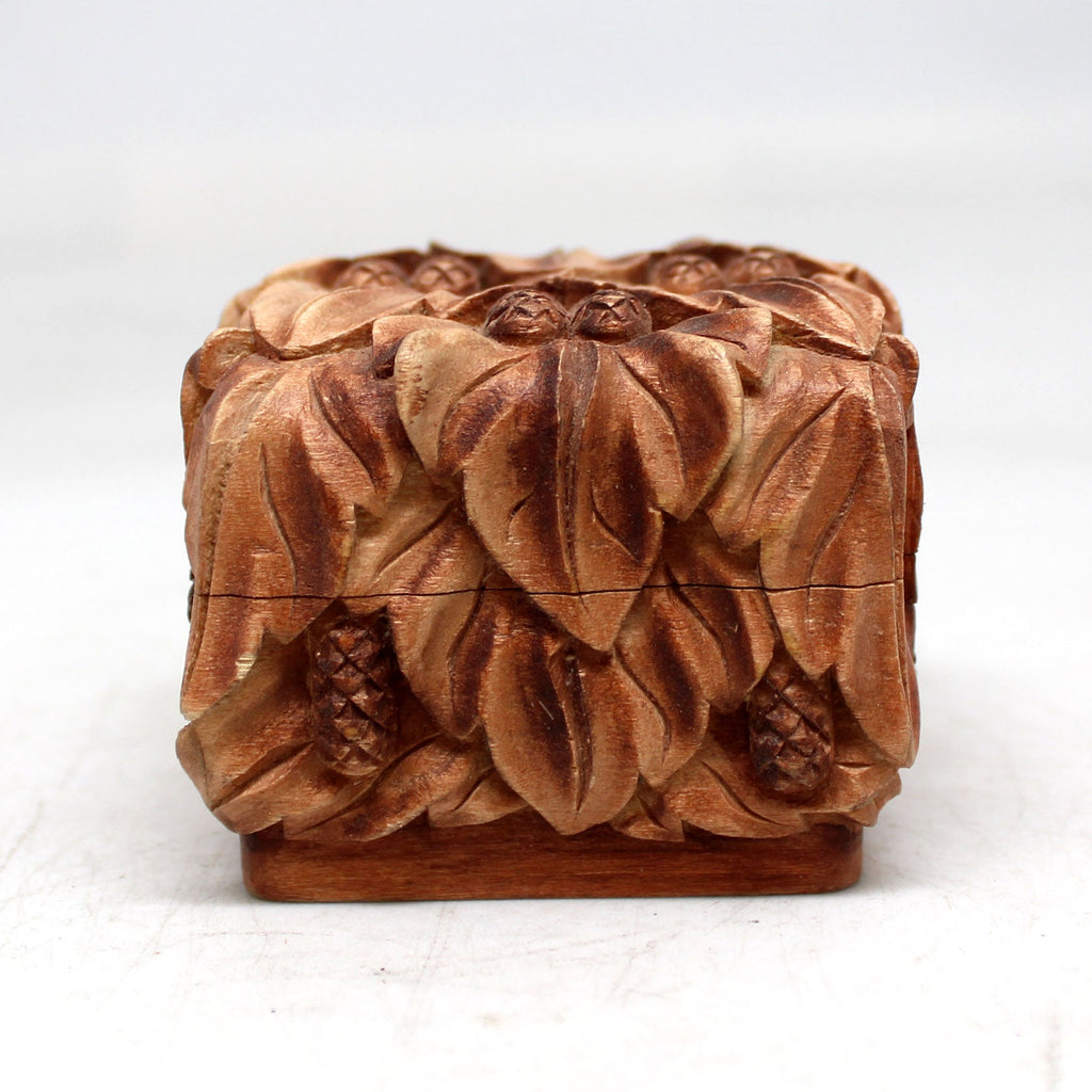 One-of-a-Kind Cones WOODCARVED Jewelry BOX 2.5x2.5x2