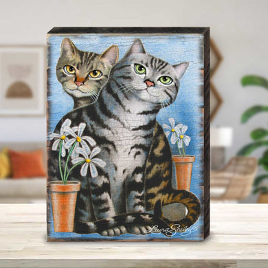 Kitty Cats Treat Wooden Wall Art by Laura Seeley - Pets Dog and Cats Decor - 8512115B