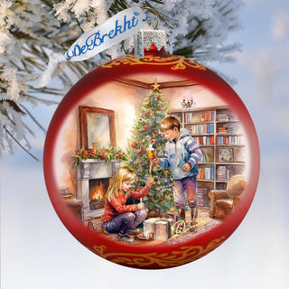 Cherished Moments Lg Glass Ornament by G. Debrekht - Christmas Decor - 73931