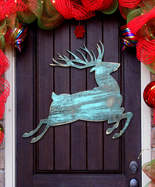 Rustic Prancing Deer Wildlife Door Decor - Wildlife Holiday Decor - 8198211-3H