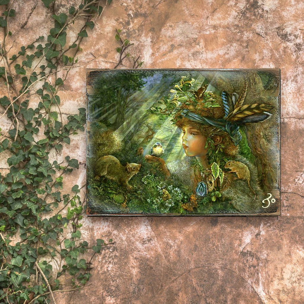 Nature Boy Fantasy Wooden Wall Art by Josephine Wall - Fantasy Decor - 852121-JW