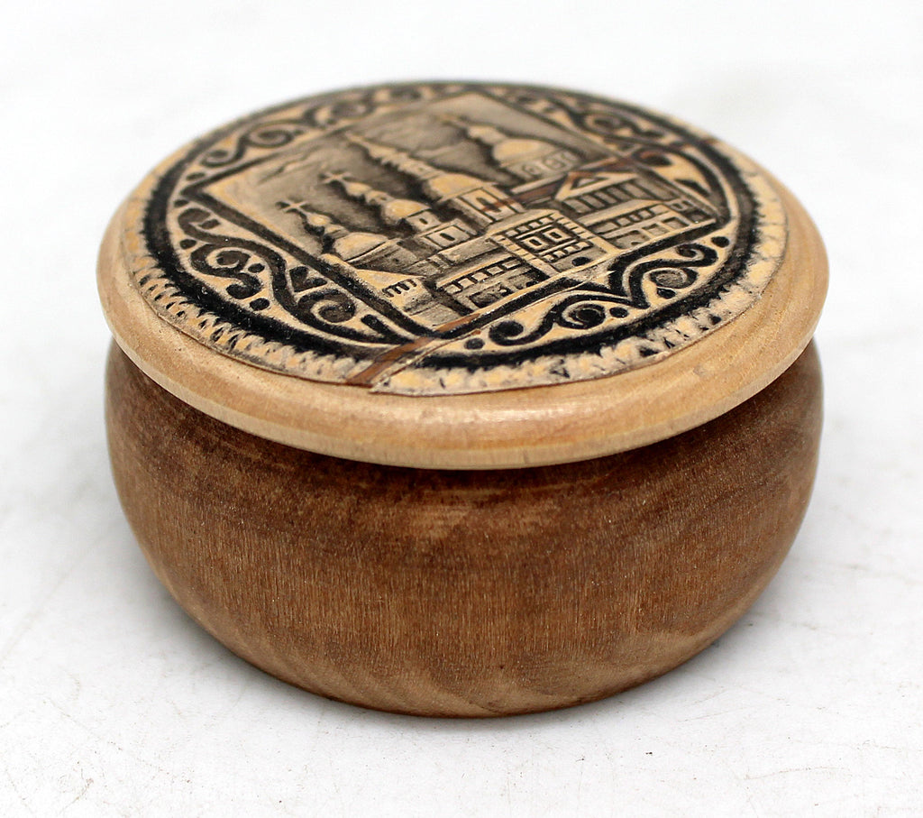 One-of-a-Kind Birch Bark Tree Round Tiny Wooden Box 1