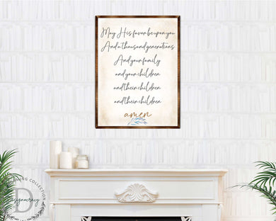 Blessing Quote Sign- May His Favor Be Upon You - Housewarming gift - Gift for newlyweds - Bible Verse scripts - Christian sign decor - Wedding gift - Blessing sign - Living room decor - 310353