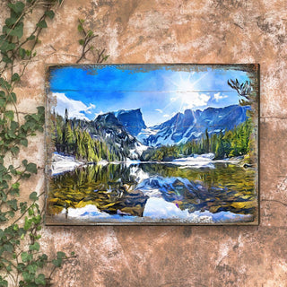 Forest Mountains Art Wooden Wall Art by Nature Wonders - Nature Wildlife Decor - 95237B