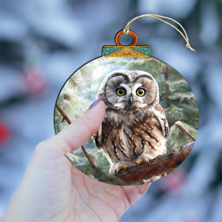 Alaskan Arctic Owl Wooden Ornaments by G.Debrekht - Wildlife Holiday Decor - 870050