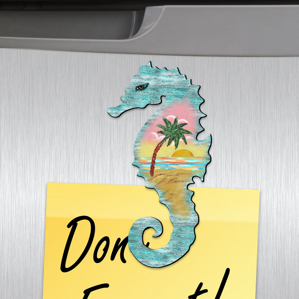 Seahorse Shaped Refrigerator Coastal Magnets Set of 3