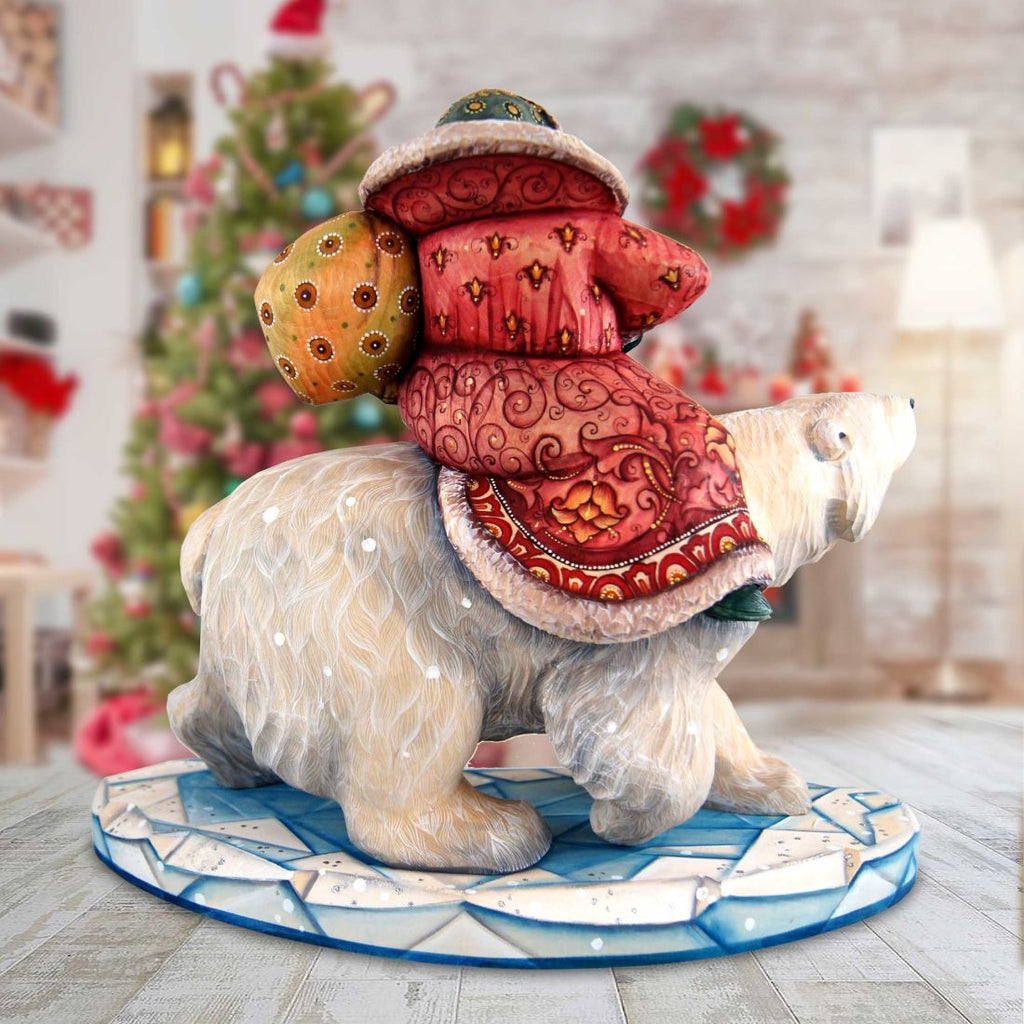 Polar Ice Santa Hand-Painted WOODCARVED Masterpiece by G. DeBrekht - Christmas Decor - L28217 - SPECIAL ORDER *** PRE-ORDER - Handmade Just for You! ***