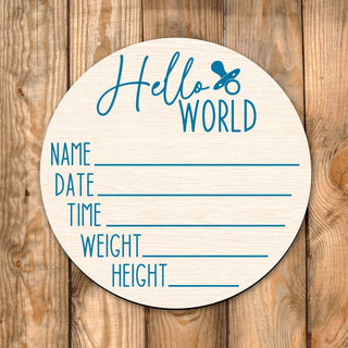 Hello World New Baby Sign - Birth Announcement - Birth Stats Sign - New Mom Gift 961046