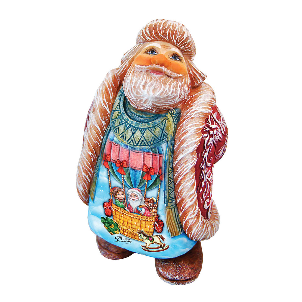 Balloon Ride Santa Handcrafted Christmas Figurine - G. DeBrekht - Christmas Santa Snowman Decor - 534513