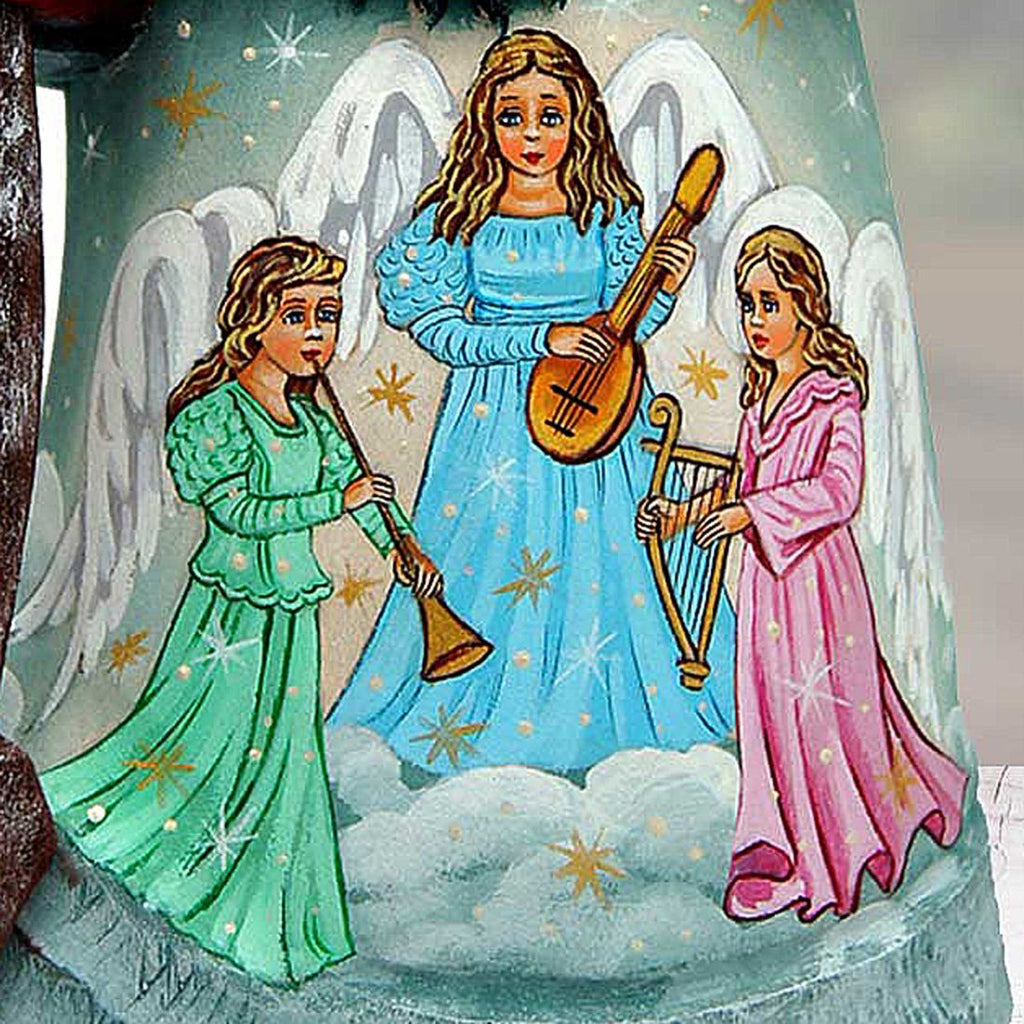 Singing Angels Santa Hand-Painted WOODCARVED Figurine by G. DeBrekht - Nativity Holiday Decor - 8214492 *** PRE-ORDER - Handmade Just for You! ***