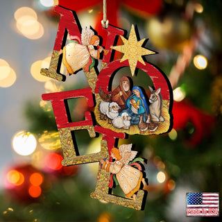 Noel Nativity Wooden Ornaments by G. DeBrekht - Nativity Holiday Decor - 8121458