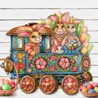 Easter Bunny Train Holiday Door Decor by G. Debrekht - Easter Spring Decor - 8652781H