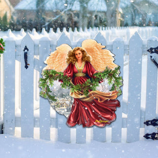 Snowfall Angel Holiday Door Decor by D. Gelsinger - Christmas Decor - 8461068H-DG