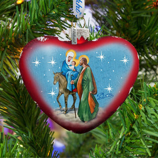 Nativity Heart Glass Ornament by G. DeBrekht - Nativity Holiday Decor - 73511