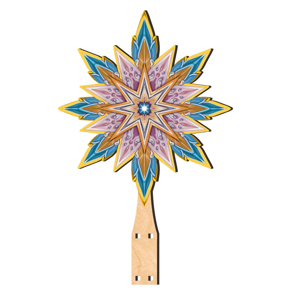 Classic Nativity Star Tree Topper Wooden Décor by D. Gelsinger - Nativity Holiday Décor - 89502-DG
