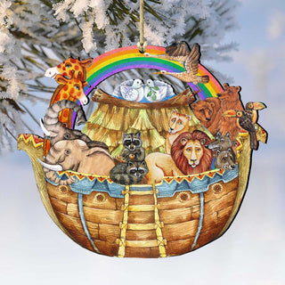 Noah's Ark Christmas Wooden Ornaments by G. DeBrekht - Nativity Holiday Decor - 8114050