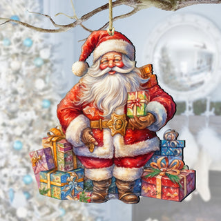 The Joy of Giving Wooden Ornaments by G. Debrekht Christmas Santa Snowman Decor - 8611081