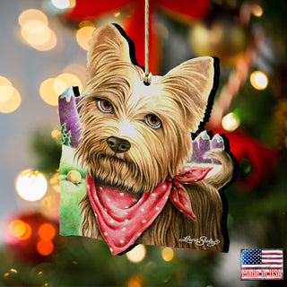 Charming Dog and Cat Wooden Ornaments for Pets - A Refreshing Drink by Laura Seeley - Product Code 8511020-LS