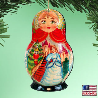 Story of Nutcracker Matreshka Wooden Ornaments by G. DeBrekht - Nativity Holiday Decor - 8115942