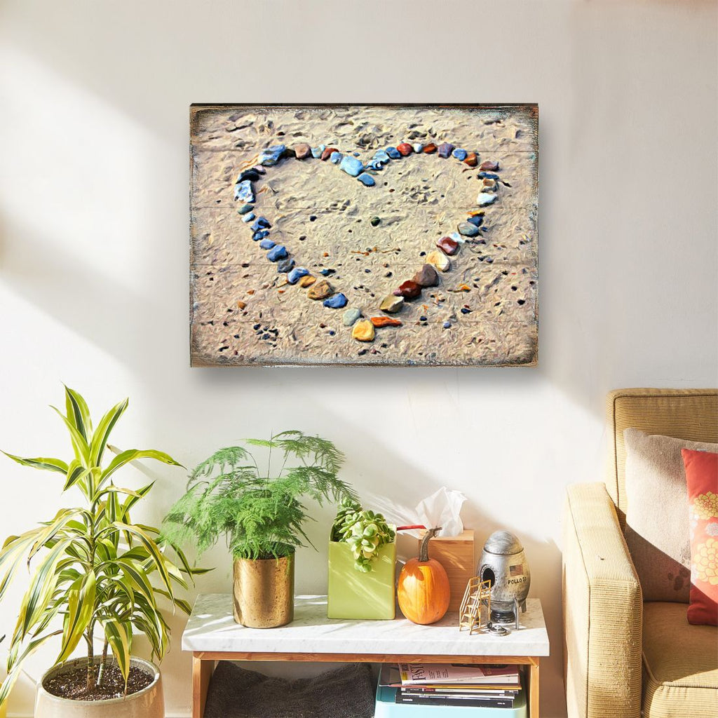 Sperber Heart Wooden Coastal Wall Art by Nature Wonders - Coastal Sea-Life Decor - 95254B