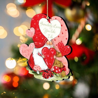 Valentine Gnome Wooden Ornaments by Susan Winget - Love Family and Kids Decor - 8471122-SW