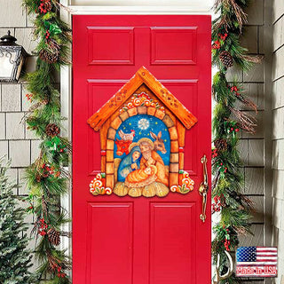 Village Nativity Door Decor by G. DeBrekht - Nativity Holiday Decor - 8152630H