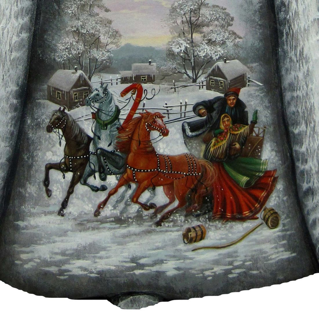 Old World Santa Sleigh Ride Hand-Painted WOODCARVED Masterpiece by G. DeBrekht - Christmas Decor - 28214522