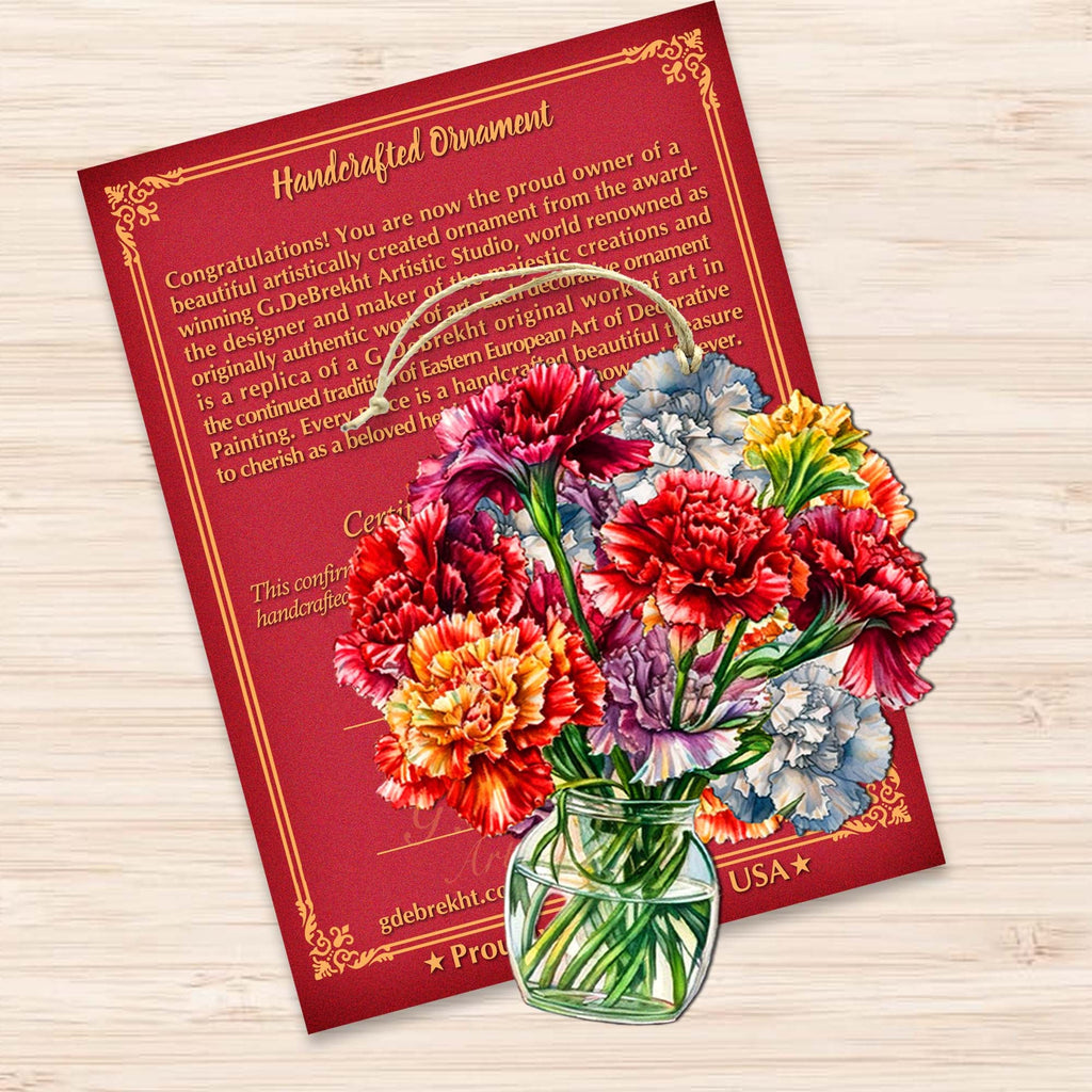 Flowers in the Vase Wooden Ornaments by G. Debrekht - Love Family Decor - 8688317