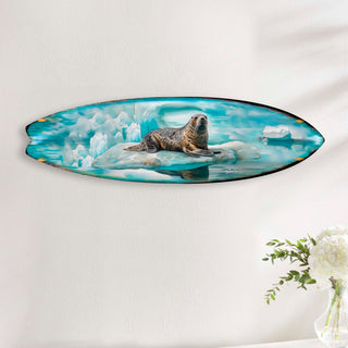 Leopard Seal Surfboard Wildlife Wall Art by G. DeBrekht - Wildlife Holiday Decor - 8490117HS