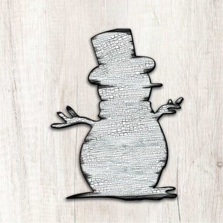 Rustic Happy Snowman Door Decor - Christmas Santa Snowman Decor - 8198801H