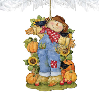 Fall Decoration Harvest Scarecrow - Scarecrow Ornament Handmade Gift for Autumn Adornment - Wooden Ornament by Susan Winget 8471211-SW