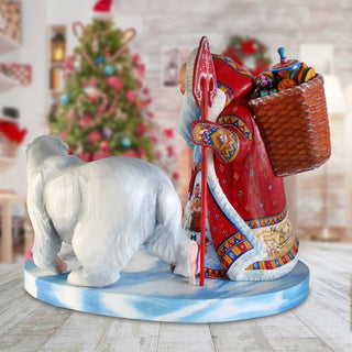 Arctic Santa Hand-Painted WOODCARVED Masterpiece by G. DeBrekht - Christmas Decor - L200031