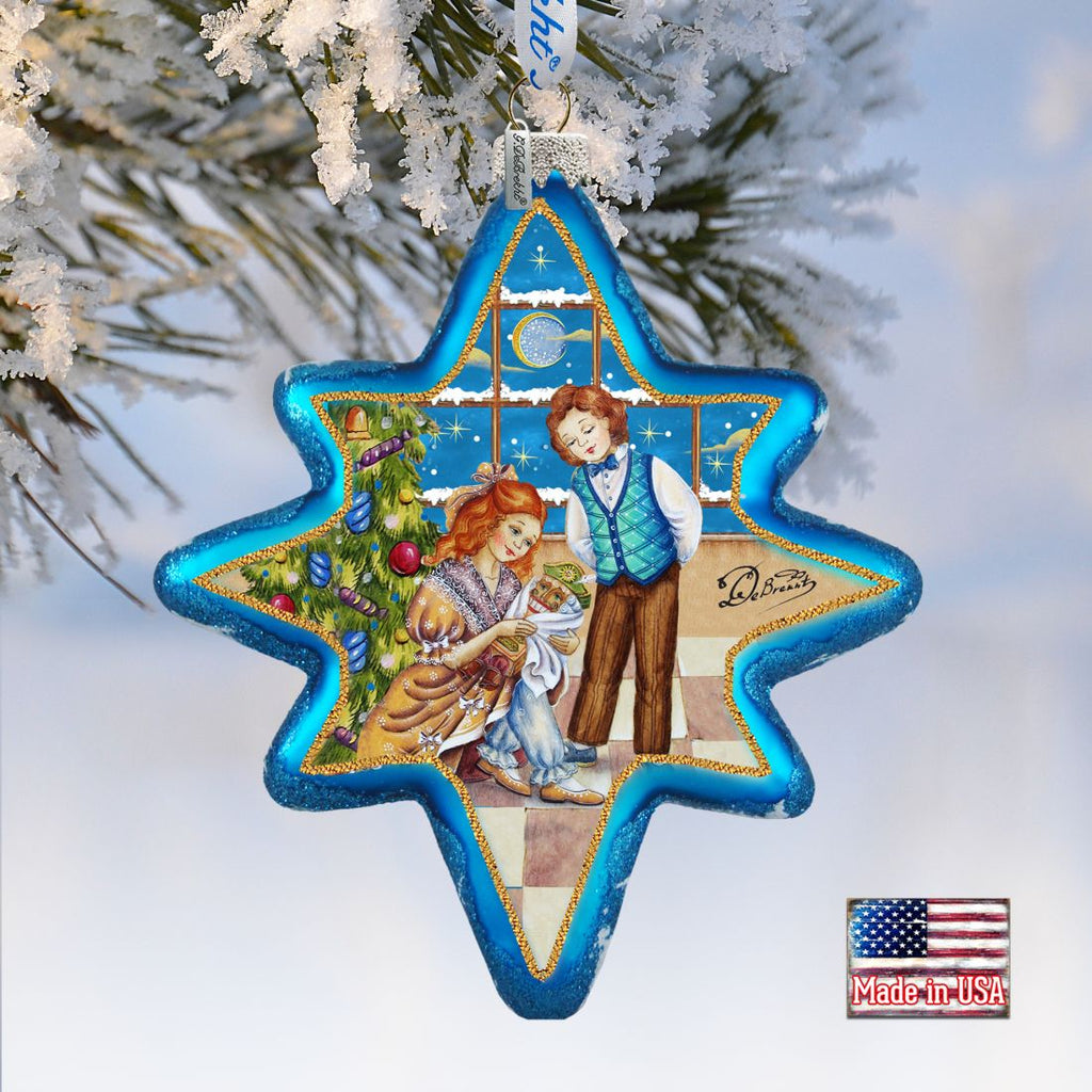Nutcracker North Star Glass Ornament by G. DeBrekht - Christmas Decor - 755-002