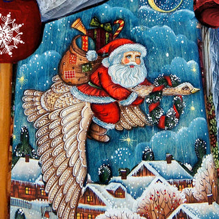 Santa Goose Ride Santa Hand-Painted WOODCARVED Masterpiece by G. DeBrekht - Christmas Decor - 241143-4 *** PRE-ORDER - Handmade Just for You! ***