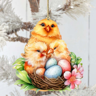 Spring Chicks Wooden Ornaments by G. DeBrekht Easter Spring Decor - 8652771