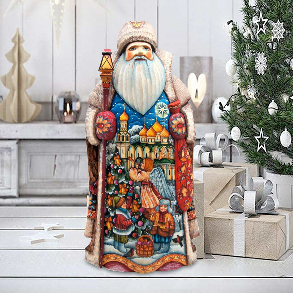 Waiting for Christmas Santa Hand-Painted WOODCARVED Masterpiece by G. DeBrekht - Nativity Holiday Decor - 241135 *** PRE-ORDER - Handmade Just for You! ***