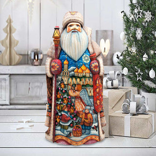 Waiting for Christmas Santa Hand-Painted WOODCARVED Masterpiece by G. DeBrekht - Nativity Holiday Decor - 241135 *** PRE-ORDER - Handmade Just for You! ***