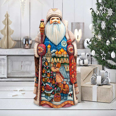 Waiting for Christmas Santa Hand-Painted WOODCARVED Masterpiece by G. DeBrekht - Nativity Holiday Decor - 241135 *** PRE-ORDER - Handmade Just for You! ***
