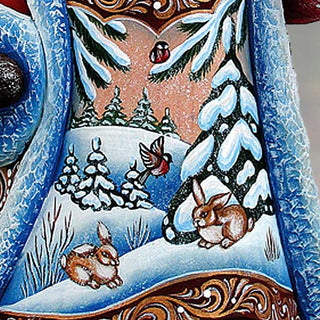 Bunny Friends Santa Hand-Painted WOODCARVED Masterpiece by G. DeBrekht - Wildlife Holiday Decor - 821024 *** PRE-ORDER - Handmade Just for You! ***