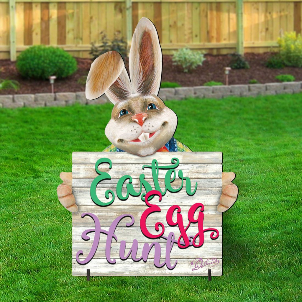 Easter Egg Hunt Bunny Yard Sign by G. DeBrekht - Easter Spring Decor - 8154423-2F