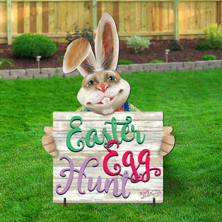 Easter Egg Hunt Bunny Yard Sign by G. DeBrekht - Easter Spring Decor - 8154423-2F